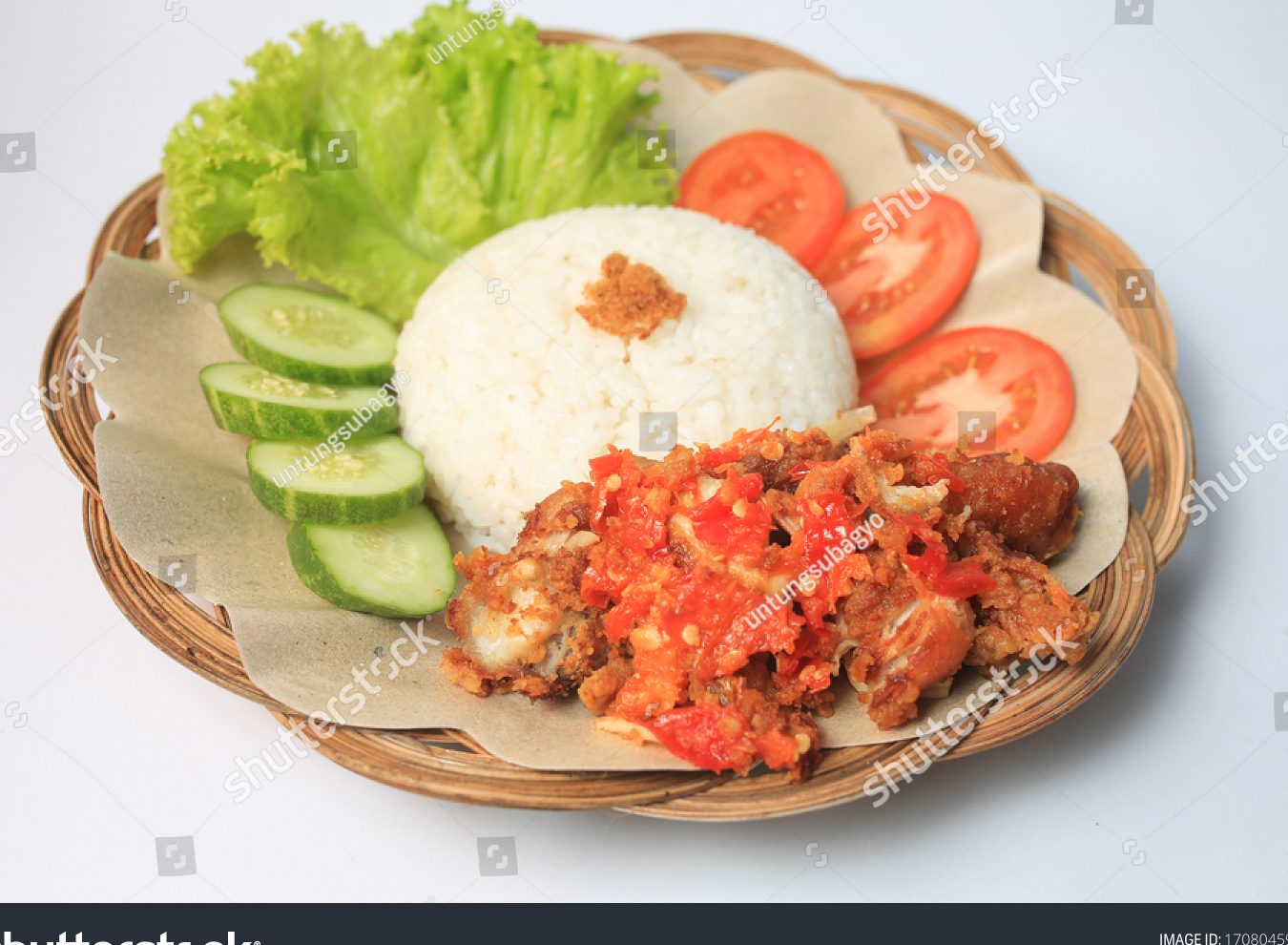 nasi ayam geprek sambal meraung